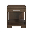 Side End Table- 24 Inch Top- 1 Drawer with Handle- Espresso Brown