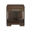 Side End Table- 24 Inch Top- 1 Drawer with Handle- Espresso Brown