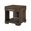 Side End Table- 24 Inch Top- 1 Drawer with Handle- Espresso Brown