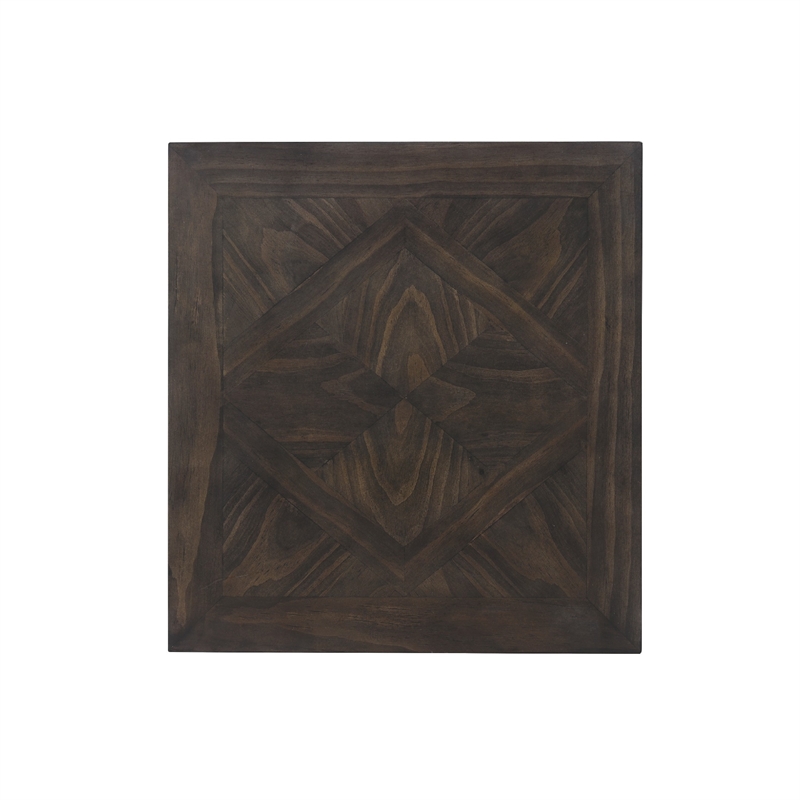 Side End Table- 24 Inch- 1 Drawer with Lower Open Shelf- Brown