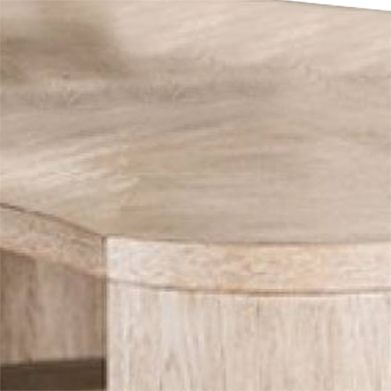 Cocktail Table- Open Lower Shelf- 50 Inch Oval Oak Brown Wood Top