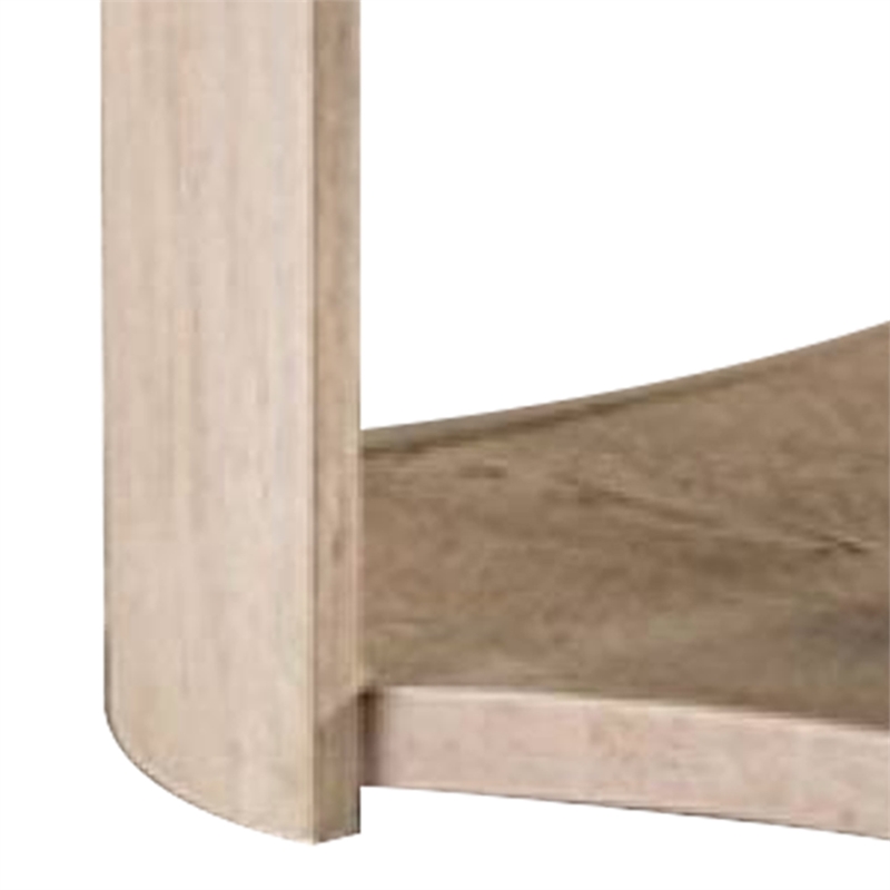 Cocktail Table- Open Lower Shelf- 50 Inch Oval Oak Brown Wood Top