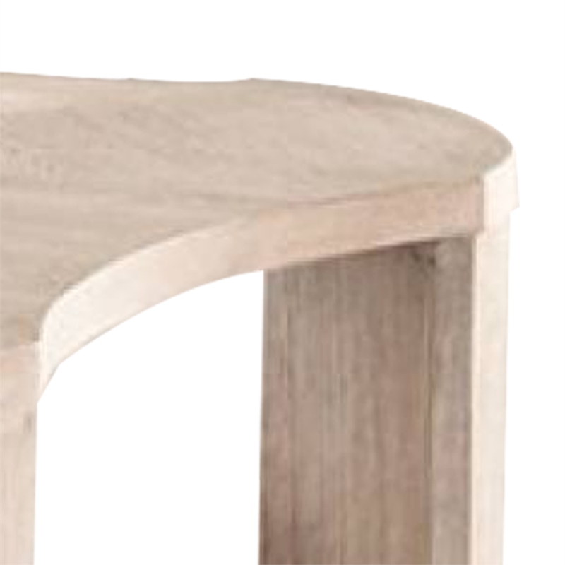 Cocktail Table- Open Lower Shelf- 50 Inch Oval Oak Brown Wood Top