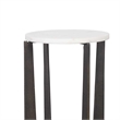Accent Table- 12 Inch Round White Marble Top- Brass Bronze Legs