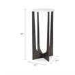 Accent Table- 12 Inch Round White Marble Top- Brass Bronze Legs