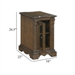Chairside End Table- 22 Inch- 1 Glass Door w USB A and C Ports