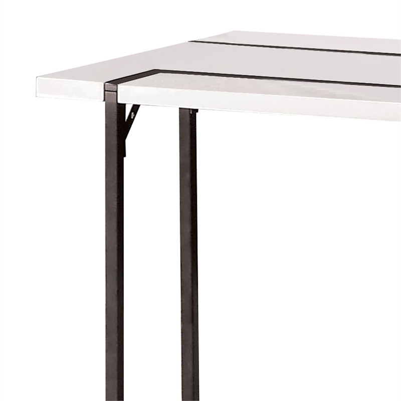 Side End Table- Black Steel Sled Base- 22 Inch