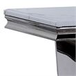 Side End Table- 24 Inch Faux Marble Top- V-Style Chrome Pedestal