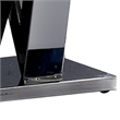 Side End Table- 24 Inch Faux Marble Top- V-Style Chrome Pedestal