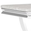 Side End Table- 24 Inch Faux Marble Top- Curved Chrome Pedestal