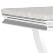 Side End Table- 24 Inch Faux Marble Top- Curved Chrome Pedestal