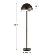 Modern Floor Lamp with Dome Metal Shade- 59 Inch Dark Bronze