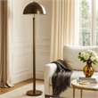 Modern Floor Lamp with Dome Metal Shade- 59 Inch Dark Bronze