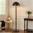 Modern Floor Lamp with Dome Metal Shade- 59 Inch Dark Bronze