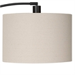 Floor Lamp- Off White Linen Shade- Black Metal Frame- 68 Inch