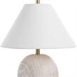 Table Lamp- Water Marble Ceramic and White Linen Shade- 17 Inch