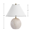 Table Lamp- Water Marble Ceramic and White Linen Shade- 17 Inch