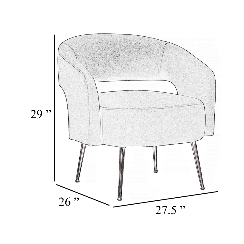 Accent Chair- Curved Open Back- Teal Blue Velvet- Gold Metal Legs