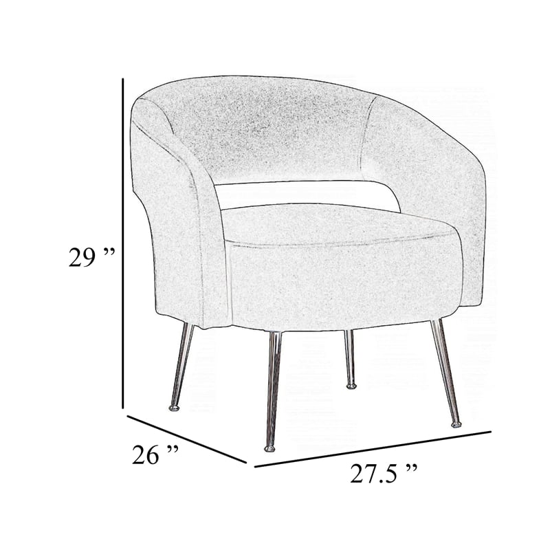 Accent Chair- Curved Open Back- Dark Green Velvet- Gold Metal Legs