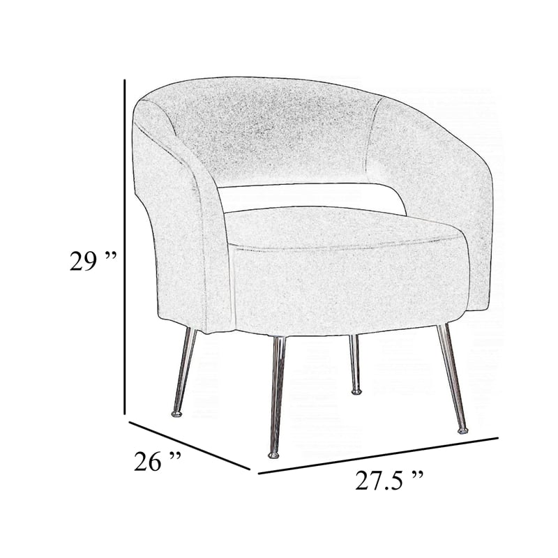 Accent Chair- Curved Open Back- Dark Green Velvet- Gold Metal Legs