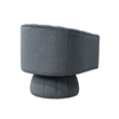 Swivel Accent Chair- Barrel Channel Stitched Velvet- Dark Gray