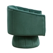 Swivel Accent Chair- Barrel Channel Stitched Velvet- Green