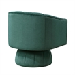 Swivel Accent Chair- Barrel Channel Stitched Velvet- Green