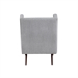 Accent Chair- High Wing Backrest- Gray Chenille- Wood Legs