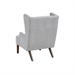Accent Chair- High Wing Backrest- Gray Chenille- Wood Legs