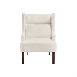 Accent Chair- High Wing Backrest- Beige Chenille- Wood Legs