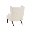 Accent Chair- High Wing Backrest- Beige Chenille- Wood Legs