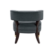 Accent Armchair- Barrel Back Design- Gray Velvet- Solid Wood Legs