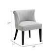 Accent Chair- Vertical Accents on Curved Back- Gray Polyester