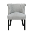 Accent Chair- Vertical Accents on Curved Back- Gray Polyester