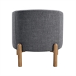 Barrel Style Accent Chair- Gray Polyester- Light Brown Wood Legs
