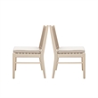 Orry Dining Side Chair Set of 2- Sand Brown Roped Back- Acacia Wood