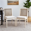 Orry Dining Side Chair Set of 2- Sand Brown Roped Back- Acacia Wood