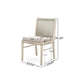 Orry Dining Side Chair Set of 2- Beige Roped Back- Acacia Wood