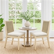 Orry Dining Side Chair Set of 2- Beige Roped Back- Acacia Wood