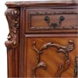 Benjara Wooden Chest With 5 Drawers and 2 Door Cabinets- Cherry Oak Brown