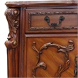 Benjara Wooden Chest With 5 Drawers and 2 Door Cabinets- Cherry Oak Brown