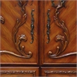 Benjara Wooden Chest With 5 Drawers and 2 Door Cabinets- Cherry Oak Brown