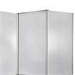 Benjara Accordion Style Plastic Inserts 3 Panel Room Divider with Casters- Gray