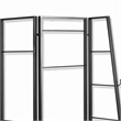 Benjara Modern Style 3 Panel Metal Screen with Hooks and Rod Hangings- Black