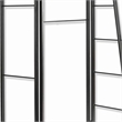 Benjara Modern Style 3 Panel Metal Screen with Hooks and Rod Hangings- Black