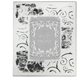 Benjara Modern Etched Wooden Photo Frames- Large- Set of 4- Silver