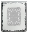 Benjara Modern Etched Wooden Photo Frames- Large- Set of 4- Silver