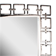 Benjara Modern Style Metal Openwork Square Framed Mirror- Silver