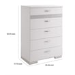 Benjara Chest With Six Center Metal Glide Drawers In White Gloss Finish