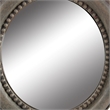 Benjara Round Wooden Framed Mirror with Parrot Sculpture Top- Multicolor